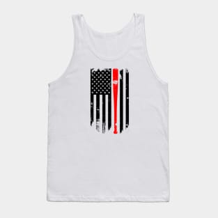 Baseball Lover Baseball Coach American Flag Tank Top